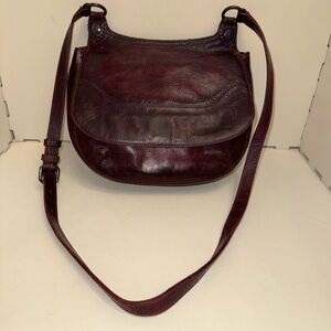 Frye Burgundy Leather Crossbody Bag